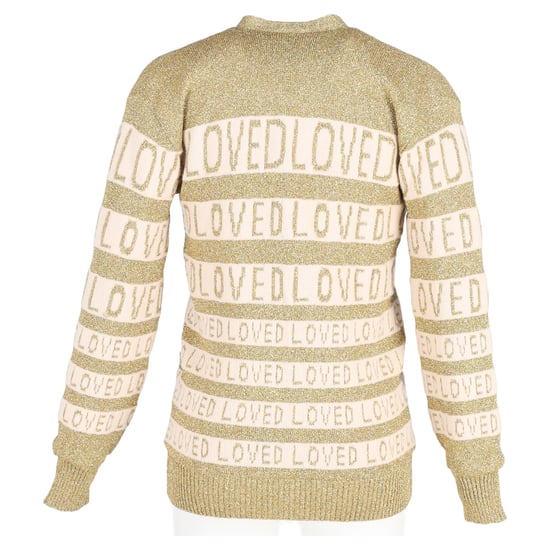 Gucci Loved Oversized Lurex Cardigan i Guldull - Image 6