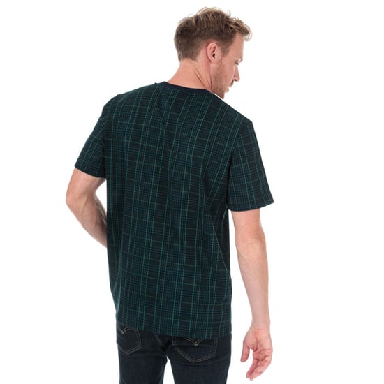 Men's adidas Originals 3-Stripes Tartan T-Shirt in Navy