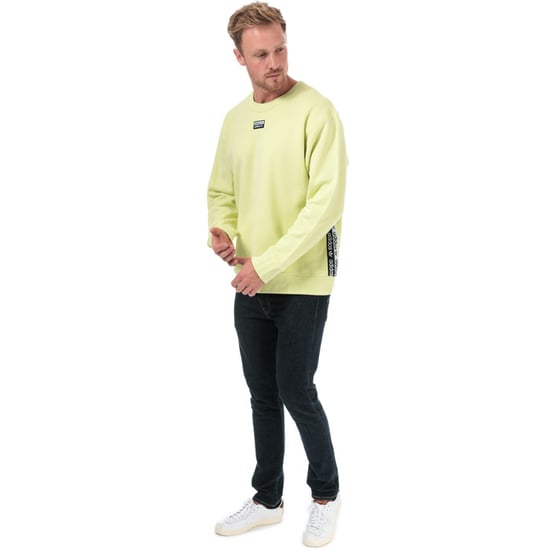 Men's adidas Originals R.Y.V. Crew Sweatshirt in Yellow - Image 3
