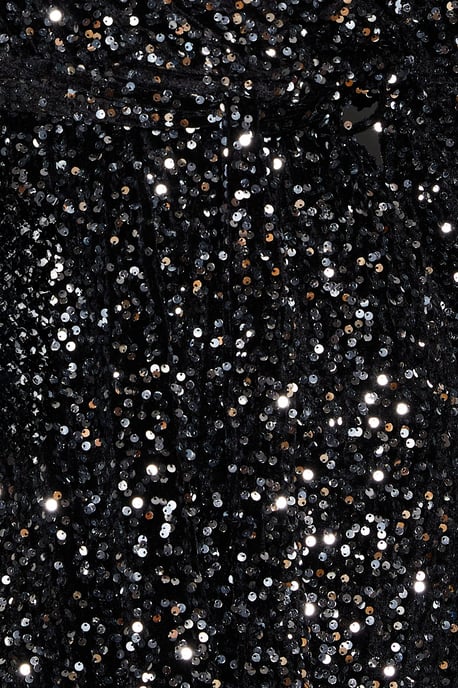 Velvet Sequin Wrap Midi Dress