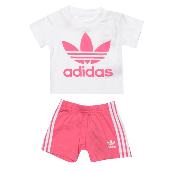 Boy's adidas Originals Baby Short & T-Shirt Set in White pink