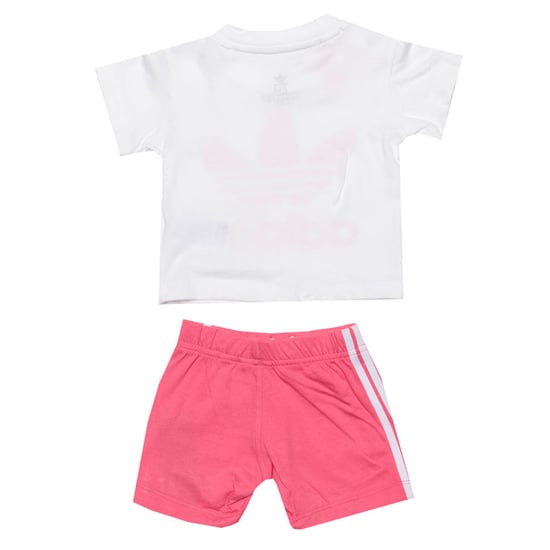 Boy's adidas Originals Baby Short & T-Shirt Set in White pink