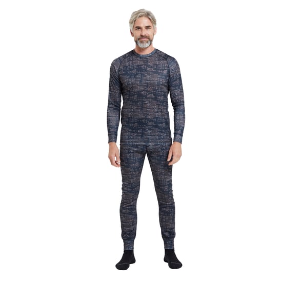 Mountain Warehouse Mens Talus Printed Long-Sleeved Thermal Top (Black)