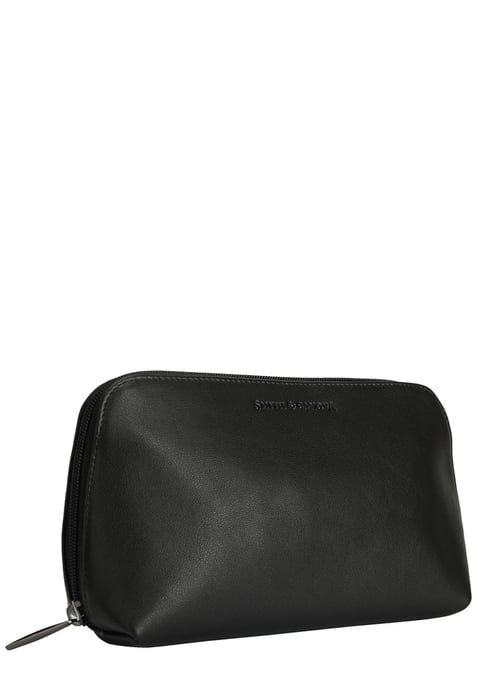Soft Grain Leather Zip Top Cosmetic Bag