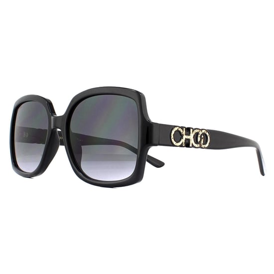 Jimmy Choo Square Womens Black Dark Grey Gradient Sunglasses