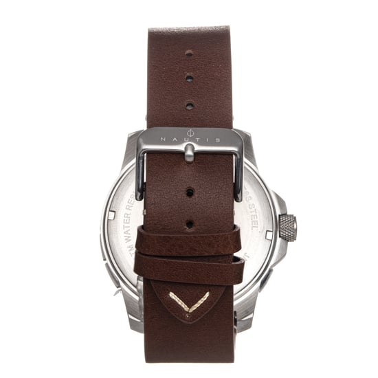 Nautis Dive Pro 200 Leather-Band Watch w/Date