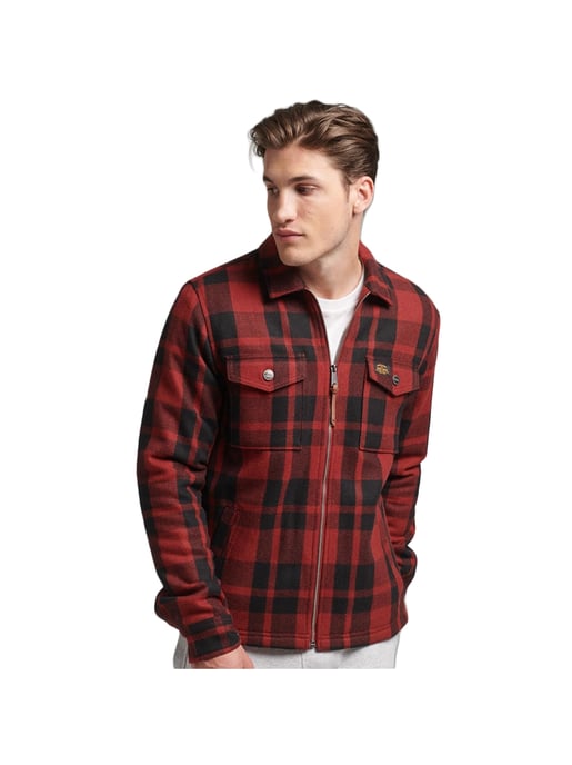 Superdry Rutig Skjorta Med Dragkedja För Män - Image 1
