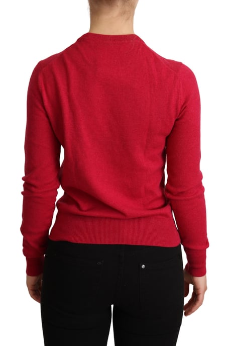 Dolce & Gabbana Dam Pink Broderad Kashmirull Tröja - Image 3