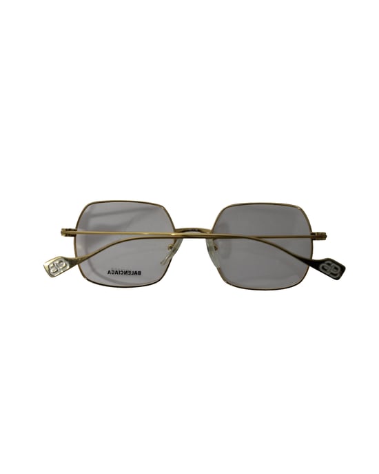 Balenciaga BB0090O 003 Fyrkantiga Solglasögon i Guldmetall - Image 5