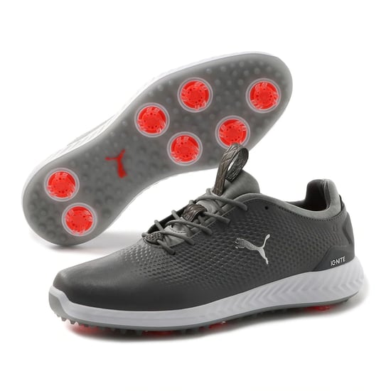 PUMA Power Adapt 2.0 Golf Lace-Up Grå Smooth Leather Herrskor 190581 03 - Image 4