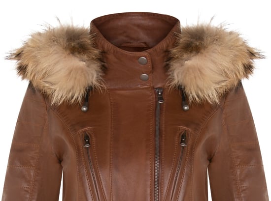 Women's slim fit leather park bag with hooded top - Northam
