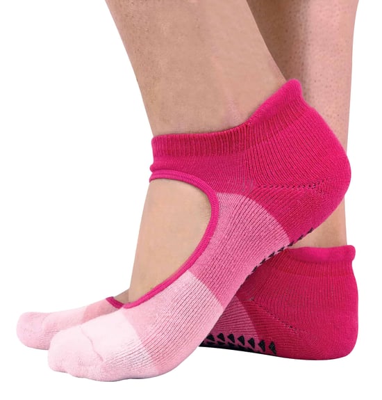 2 Pairs Ladies Non Slip Grip Low Cut Invisible Pilates Yoga Socks - Image 2