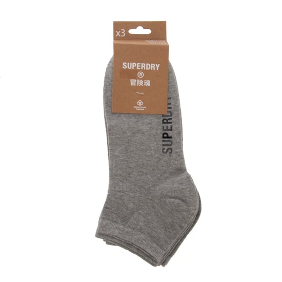 Men's Superdry 3 Pack of Trainer Socks in Grey Marl