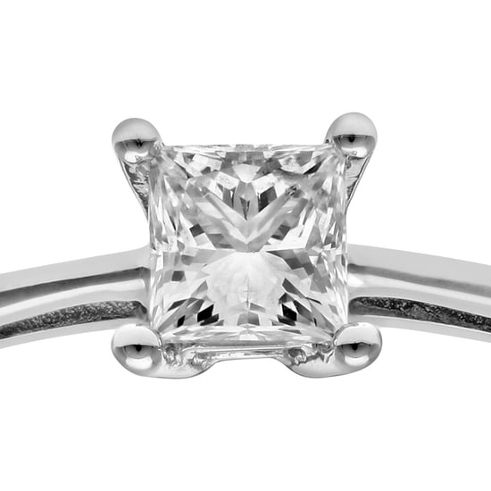 18kt witgouden 1/3 karaat gecertificeerde J/I prinses geslepen diamanten verlovingsring - Image 4