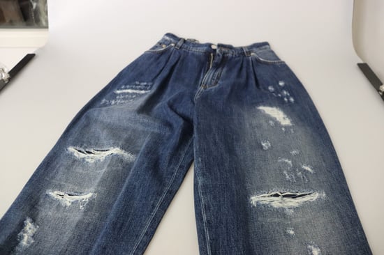 Dolce & Gabbana Blue Washed High Waist Loose Fit Women's Pants - Image 6