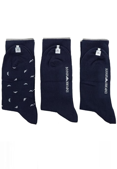 Emporio Armani Mens 3 Pairs of Socks Gift Set in Navy - Image 2