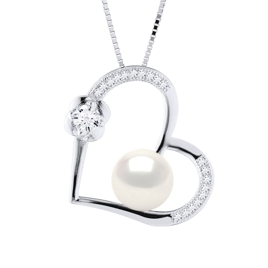 LOVE necklace Freshwater Pearl 8-9mm White 925
