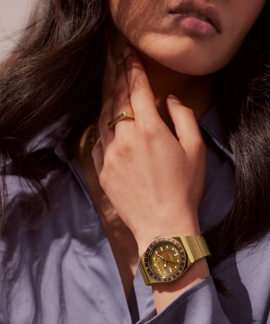 Timex Q Diver Inspiratie Dames Gouden Horloge TW2V92500 - Image 5
