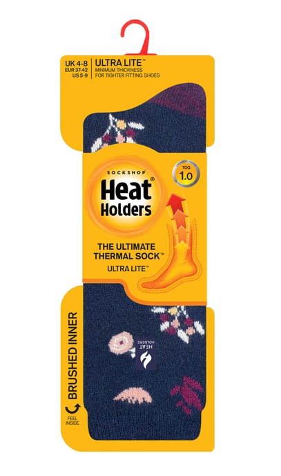 Heat Holders - Dam Ultra Lite Thermal Borstad Innergarn Design Strumpor - Indigo (Sidari) - Image 2
