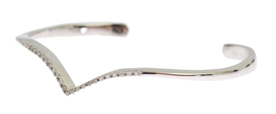 Nialaya Women's Skyfall CZ 925 Silver Bangle Bracelet