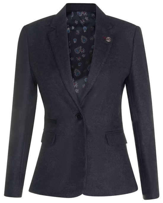 Womens Tweed visgraat zwarte wol jaren 1920 blazer - Image 1