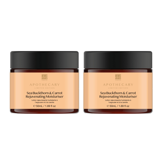 Dr Botanicals Sea Buckthorn & Carrot Rejuvenating Moisturiser 50ml Twin Value Savings Pack