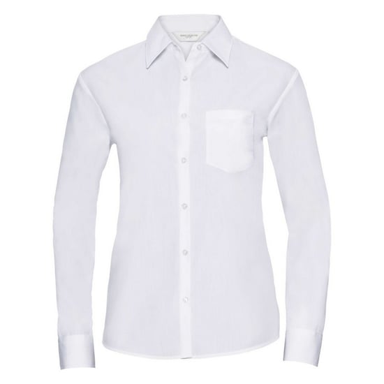 Russell Collection Dames/Dames Poplin Easy-Care Formeel Overhemd Met Lange Mouwen (Wit) - Image 1