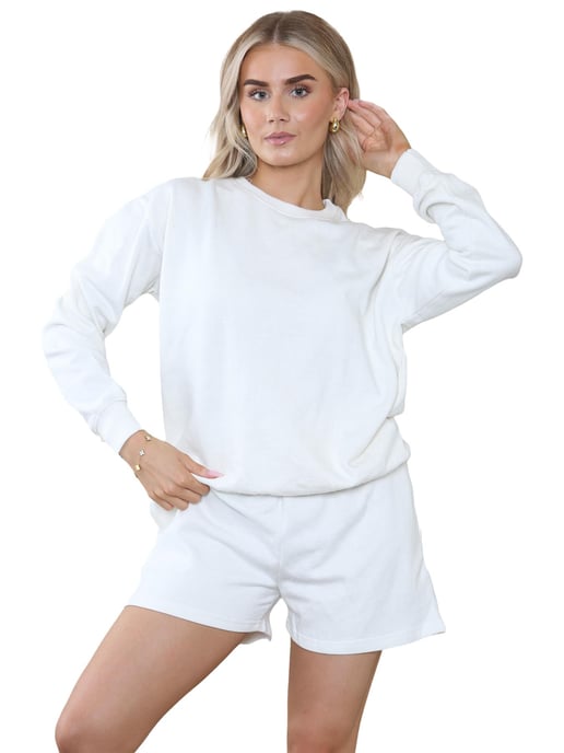 Kruze | Womens Sweatshirt & Shorts Tracksuit Set - Image 4