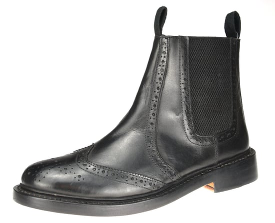 Frank James Ludlow Leather Black Mens Chelsea Boots