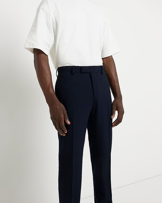 River Island Mens Suit Trousers Navy Super Skinny Fit