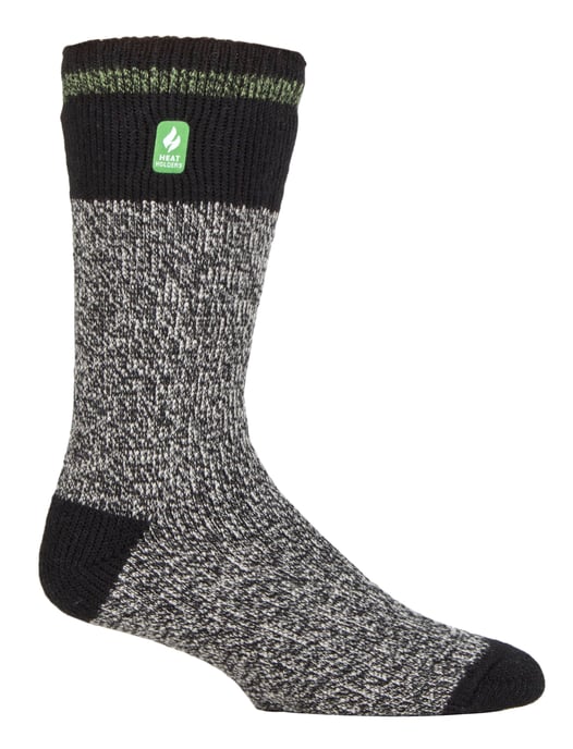 Värmehållare - Extra tjocka termosockor för herrar för vintern | Varma fluffiga fleeceisolerade strumpor | Gåvor till män - Svartgrön (Porto) - Image 1