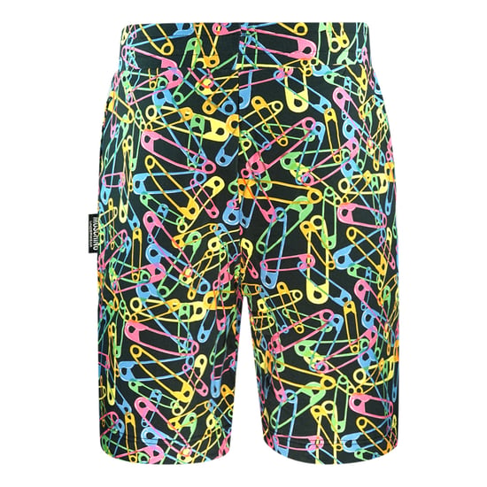 Moschino Multicolour Pin Design Black Shorts - Image 2