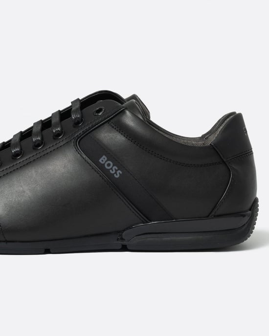 BOSS Orange Saturn Mens Low Profile Leather Trainers With Odour-Control Lining NOS - Image 2