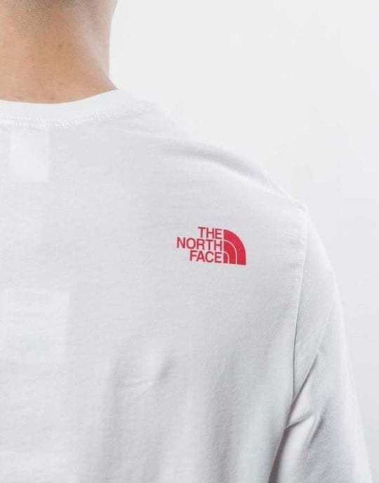 The North Face Men's Fine Short Sleeve T Shirt White/Red - Image 6