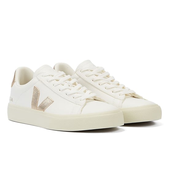Veja Campo Platine Women's White/Gold Trainers - Image 1