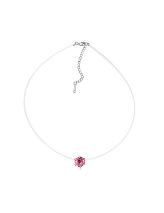 Osynligt halsband - silver och rosa - Image 1