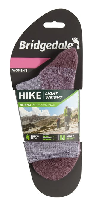 Bridgedale - Womens Hiking Merino Socks - Heather / Damson - Image 2