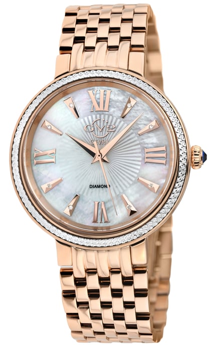 GV2 Women's Genoa 12533 Swiss Quartz Mother of Pearl Diamond Stainless Steel Watch - Image 1
