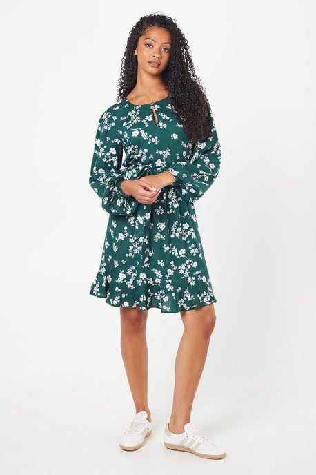 Tall Ditsy Floral Print Belted Mini Dress - Image 2