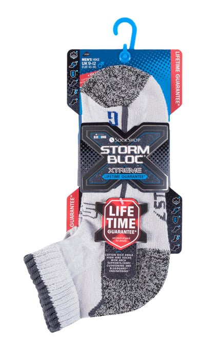 Storm Bloc Mens Cotton Rich High Ankle Length Hiking Trekking Socks - Image 2