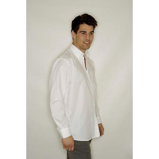 Russell Collection Mens Long Sleeve Easy Care Oxford Shirt (White) - Image 3