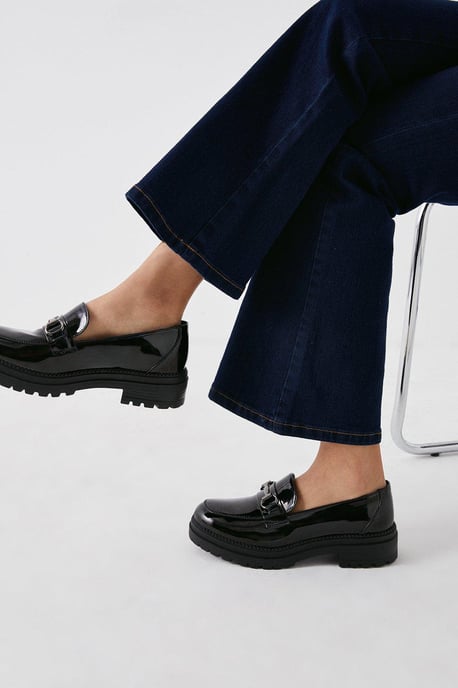 Liza Chunky Patent Trim Loafers