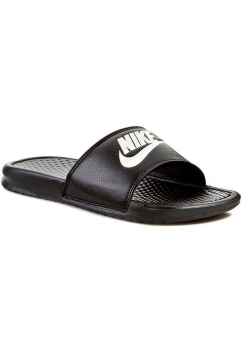 Nike Benassi Slip On Sliders in Black/White - Image 3