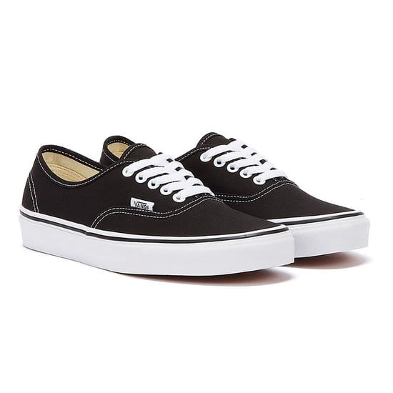 Vans Authentic Unisex Svart Vit Canvas Vulcanised Skate Trainers - Image 1