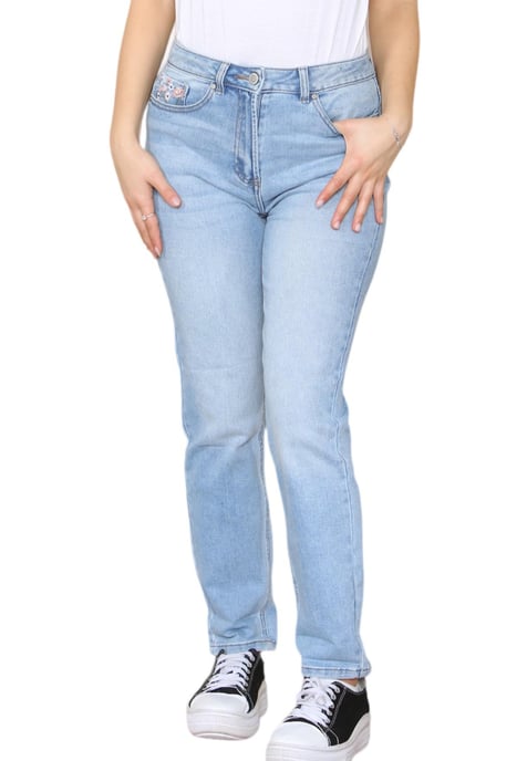 M&Co Womens High Rise Tapered Straight Leg Mom Jeans - Image 3