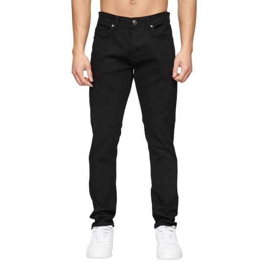 Crosshatch Heren Buraca Denim Slim Jeans (Zwart) - Image 1