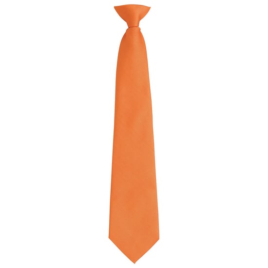 Premier Unisex volwassen kleuren modieuze effen Clip-On stropdas (Oranje) - Image 1