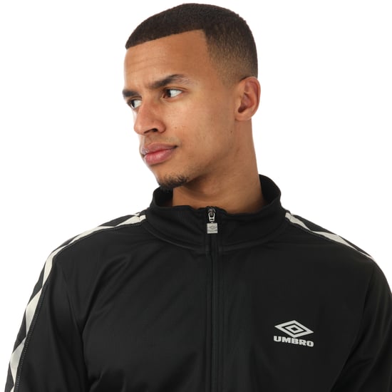 Men's Umbro Diamond Taped Tricot Track Top in Black