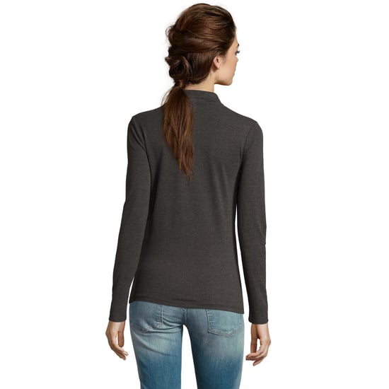 SOLS Dames/dames Perfecte Lange Mouw Pique Polo Shirt (Houtskool mergel) - Image 3