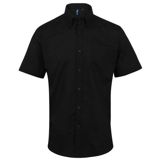 Premier Mens Signature Short-Sleeved Shirt (Black) - Image 1
